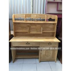 Bàn học sinh, bàn có kệ sách gỗ thông 1m4 BHSGT1M41C