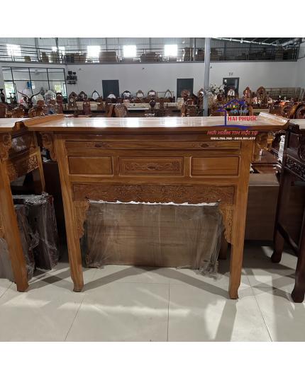 Bàn cúng 1 tầng gỗ Bên (Gõ Đỏ) 1m53  BC1TB153