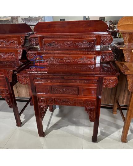 Bàn cúng, bàn thờ 3 tầng gỗ quỷnh 1m27 BCQ3T127