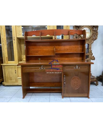 Bàn học sinh, bàn có kệ sách gỗ veneer xoan đào 1m4 BHSXĐ1M41C