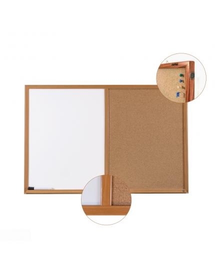 BẢNG COMBO GHIM LIE – MELAMINE TRẮNG KHUNG GỖ TỰ NHIÊN BGCLMTGTT