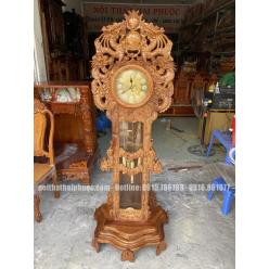 Đồng hồ quả lắc Cửu Long Nhỏ gỗ hương đá ĐHQLCLNGHĐ