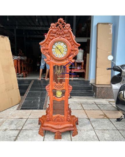 Đồng hồ quả lắc Hoa Lan Tây gỗ hương đá ĐHQLHLTGHĐ