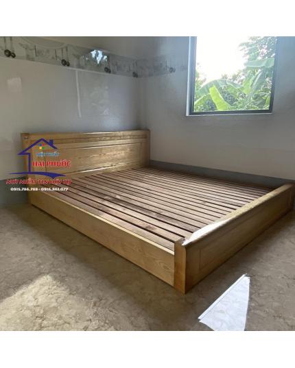 Giường ngủ gỗ sồi 1m6 vai sát đất GNGS16TĐ