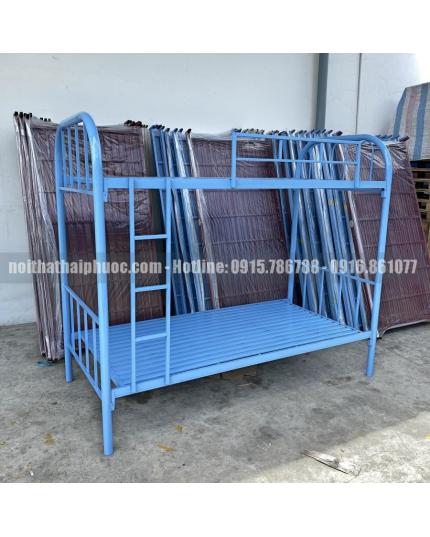 Giường sắt, giường ngủ 2 tầng sắt ống tròn 1m2 GTSR1M2