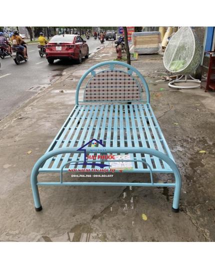 Giường sắt, giường ngủ sắt ống tròn 1m GST1M
