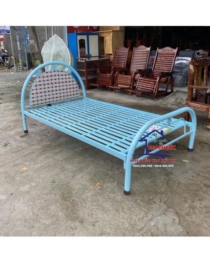 Giường sắt, giường ngủ sắt ống tròn 1m2 GST1M2