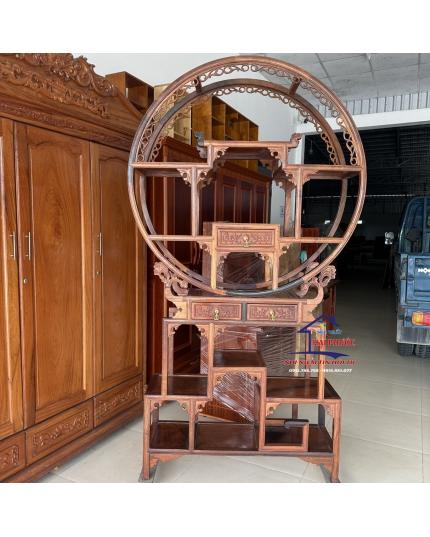 Kệ rượu tròn gỗ Hương đá KRTGH