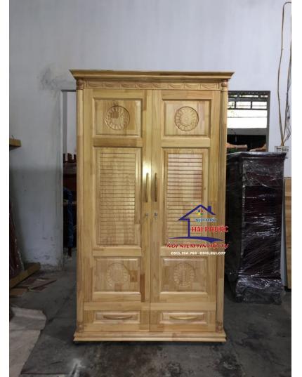 Tủ đựng quần áo gỗ Thông 1m2 TAGT12