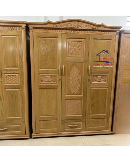 Tủ đựng quần áo gỗ veneer Sồi Nga đào 1m6