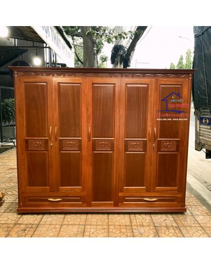 Tủ đựng quần áo gỗ veneer xoan đào 2m4 TAXD24