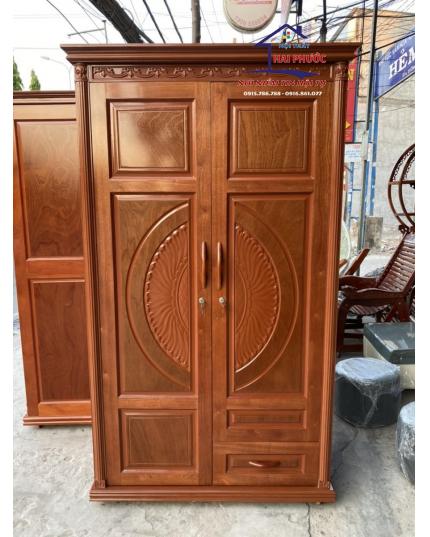 Tủ đựng quần áo gỗ veneer xoan đào 1m2 TAXD12