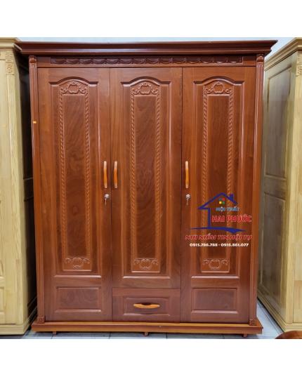 Tủ đựng quần áo gỗ veneer xoan đào 1m6