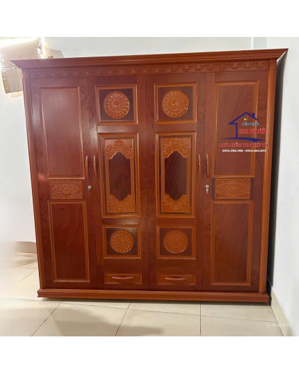 Tủ đựng quần áo gỗ veneer xoan đào 2m TAXD20