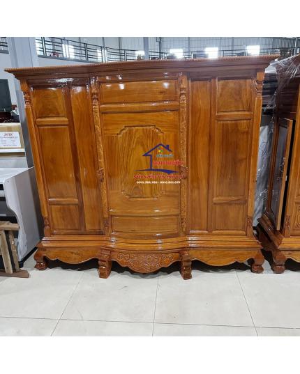 Tủ thờ Bụng Phệ 6 chân gỗ Căm xe trơn 1m78 TTBP6CGCXT178