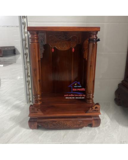 Tủ thờ thần tài cột tròn gỗ Tràm 58cm TTCTGB58
