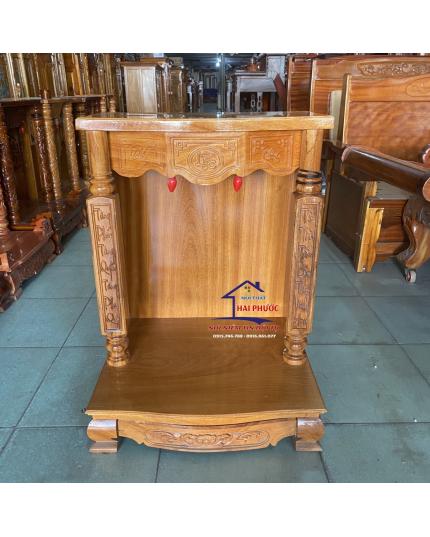 Tủ thờ thần tài cột vuông gỗ Bên 60cm TTCVGB60