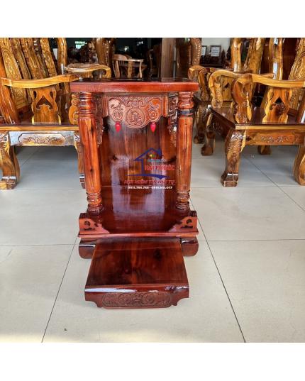 Tủ thờ thần tài cột tròn gỗ Tràm  50cm TTCTGB50