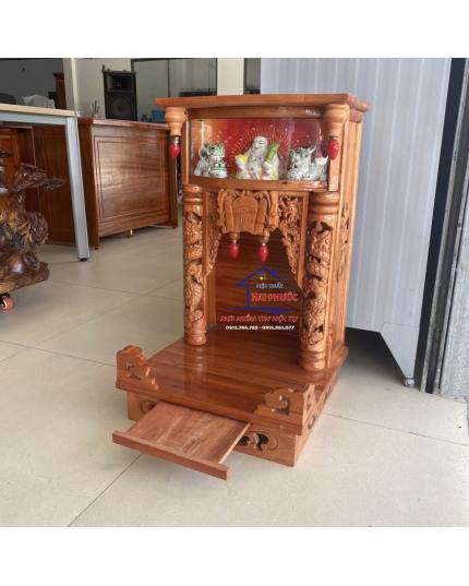 Tủ thờ thần tài di lặc xoan đào 42cm TTDLXD42