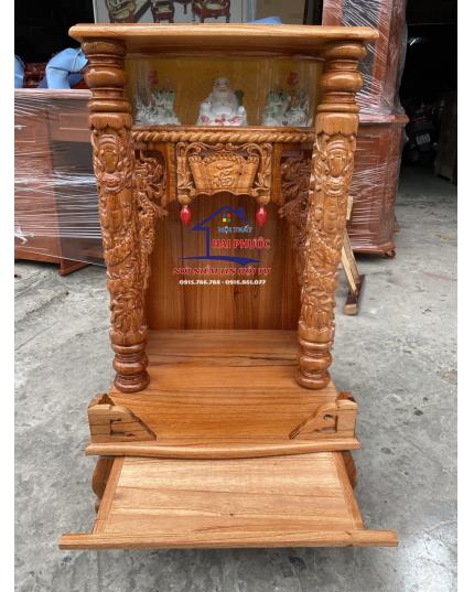 Tủ thờ thần tài di lặc xoan đào 50cm TTDLXD50