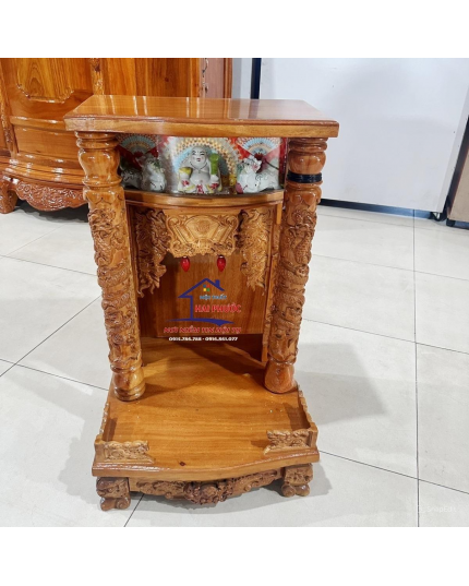 Tủ thờ thần tài di lặc gỗ Bên 48cm TTDLGB50