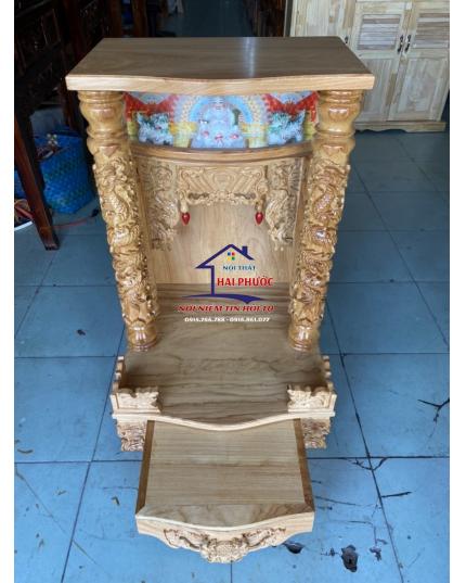 Tủ thờ thần tài di lặc gỗ Bên 60cm TTDLGB01
