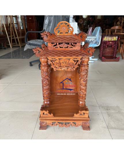 Tủ thờ thần tài Mái đình gỗ Gõ 40cm TTMĐGG40
