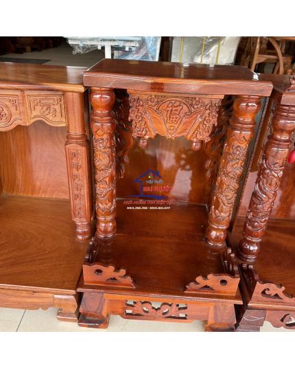 Tủ thờ thần tài tràm cột trạm rồng 40cm TTTCR40