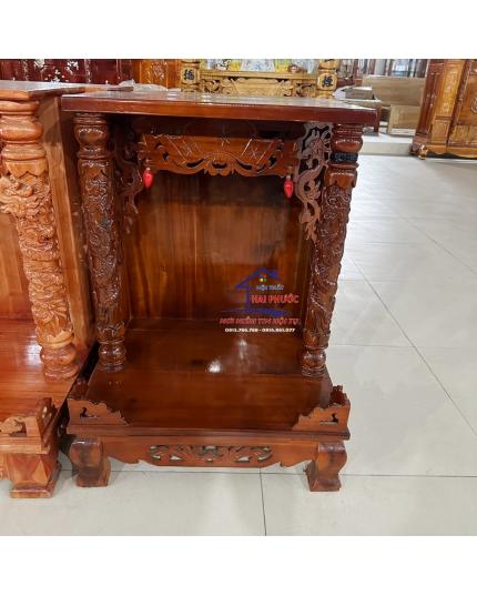 Tủ thờ thần tài tràm cột trạm rồng 60cm TTTCR60 